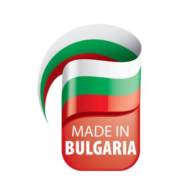 Beyaz arka planda Bulgaristan bayrağı ve vektör illüstrasyonu