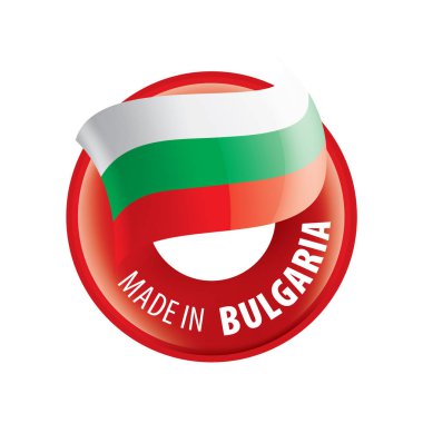 Beyaz arka planda Bulgaristan bayrağı ve vektör illüstrasyonu