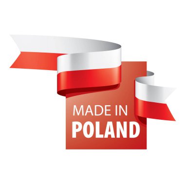 Polonya bayrağı, beyaz arkaplanda vektör illüstrasyonu