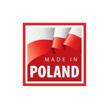 Polonya bayrağı, beyaz arkaplanda vektör illüstrasyonu