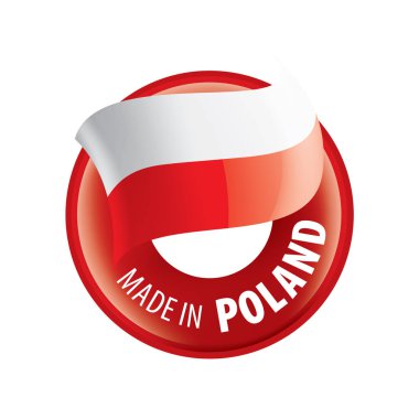 Polonya bayrağı, beyaz arkaplanda vektör illüstrasyonu