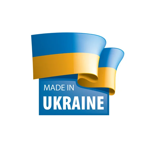 Drapeau Ukraine, illustration vectorielle sur fond blanc — Image vectorielle