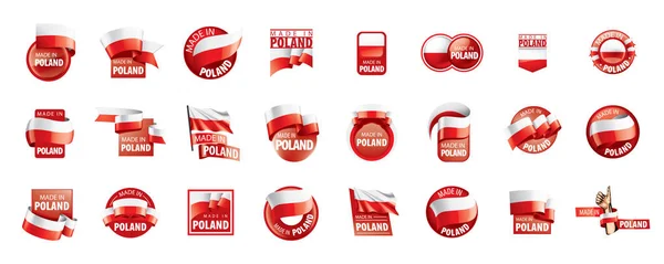 Polská vlajka, vektorová ilustrace na bílém pozadí — Stockový vektor