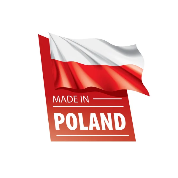 Polen vlag, vector illustratie op een witte achtergrond — Stockvector