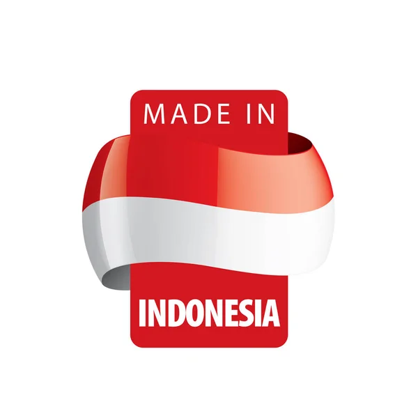 Indonesien Flagge, Vektorabbildung auf weißem Hintergrund — Stockvektor