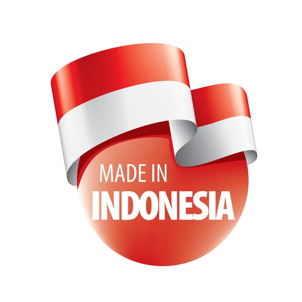 Indonesien flagga, vektor illustration på en vit bakgrund — Stock vektor
