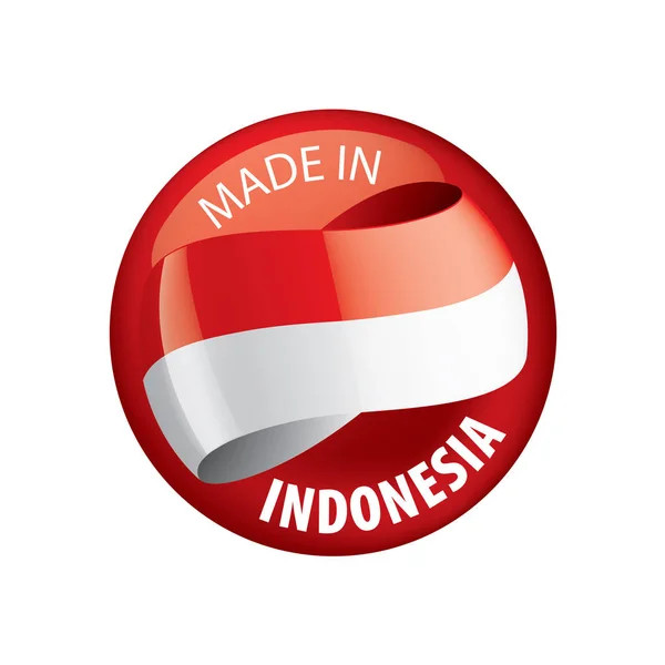 Σημαία Ινδονησίας, διανυσματική απεικόνιση σε λευκό φόντο — Διανυσματικό Αρχείο