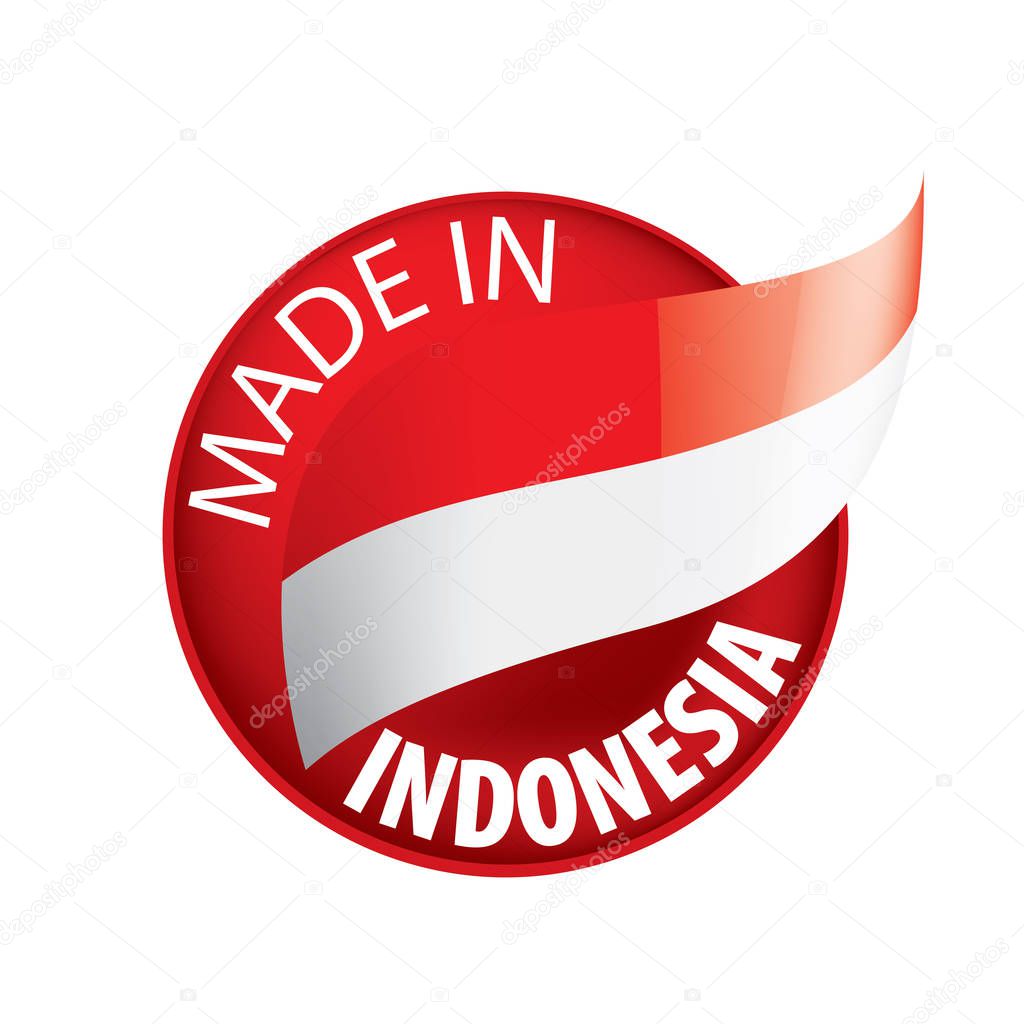 Indonesia flag, vector illustration on a white background