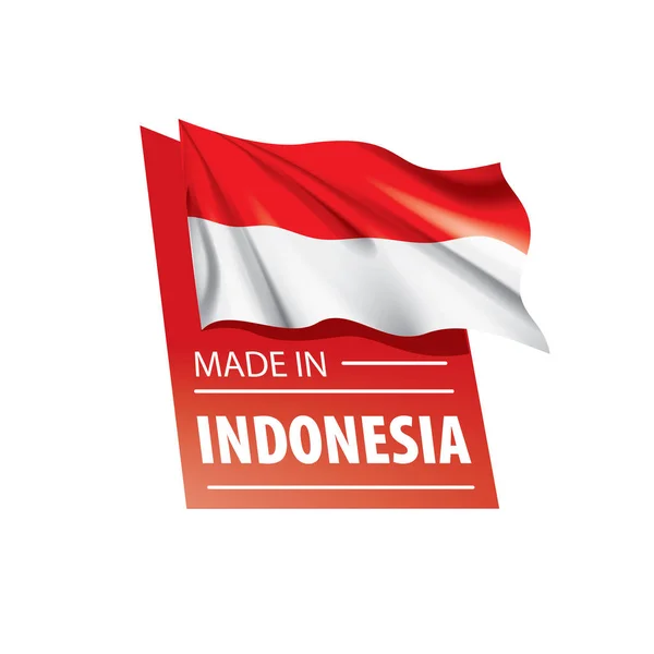 インドネシアの国旗、白い背景のベクトルイラスト — ストックベクタ