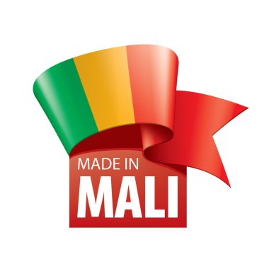 Mali bayrağı, beyaz bir arka plan üzerinde vektör çizim.