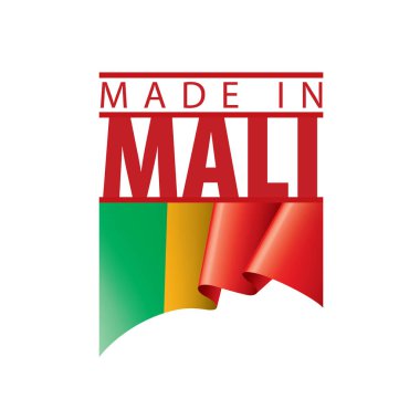Mali bayrağı, beyaz bir arka plan üzerinde vektör çizim.