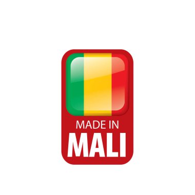 Mali bayrağı, beyaz bir arka plan üzerinde vektör çizim.