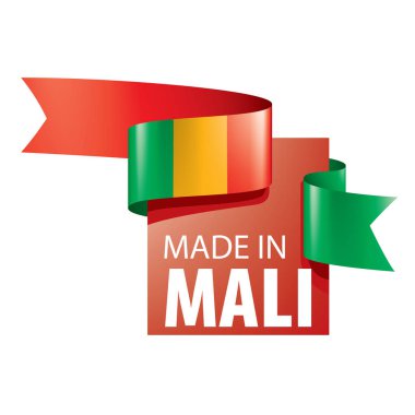 Mali bayrağı, beyaz bir arka plan üzerinde vektör çizim.