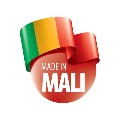Mali bayrağı, beyaz bir arka plan üzerinde vektör çizim.
