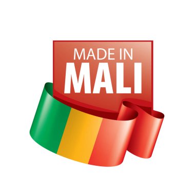 Mali bayrağı, beyaz bir arka plan üzerinde vektör çizim.