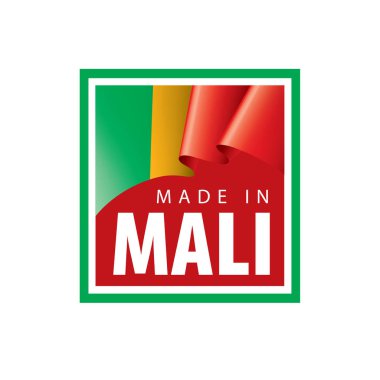 Mali bayrağı, beyaz bir arka plan üzerinde vektör çizim.