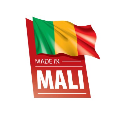 Mali bayrağı, beyaz bir arka plan üzerinde vektör çizim.