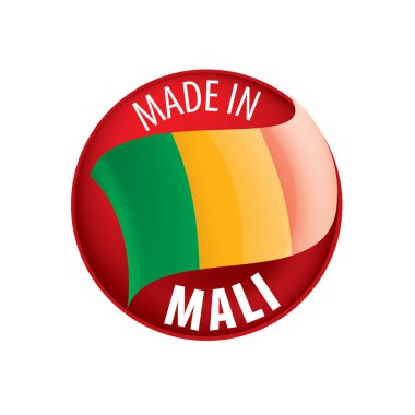 Mali bayrağı, beyaz bir arka plan üzerinde vektör çizim.
