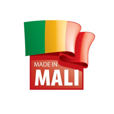 Mali bayrağı, beyaz bir arka plan üzerinde vektör çizim.