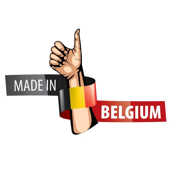 Drapeau de Belgique, illustration vectorielle sur fond blanc — Image vectorielle