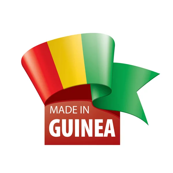 Bandeira da Guiné, ilustração vetorial sobre um fundo branco — Vetor de Stock