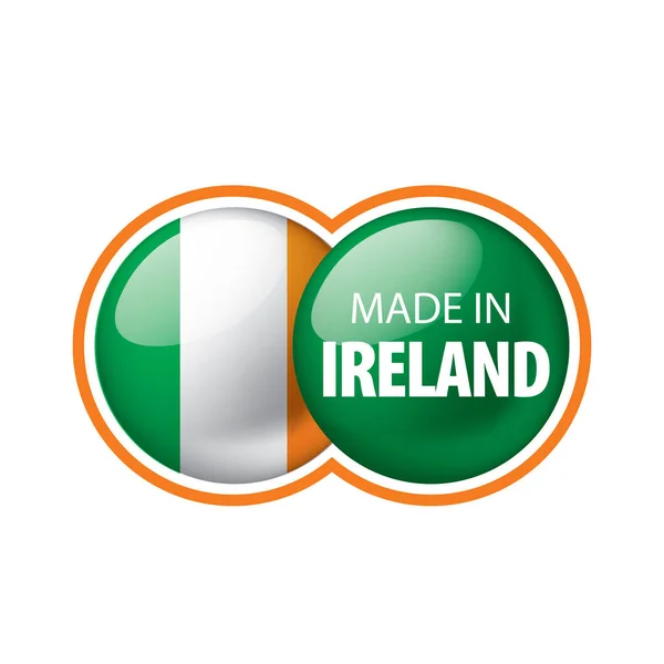 Ireland flag, vector illustration on a white background — Stock Vector