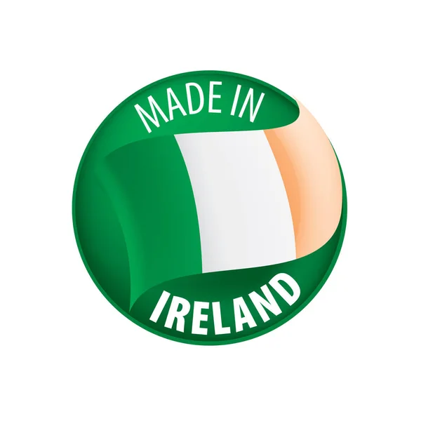 Ierland vlag, vector illustratie op een witte achtergrond — Stockvector