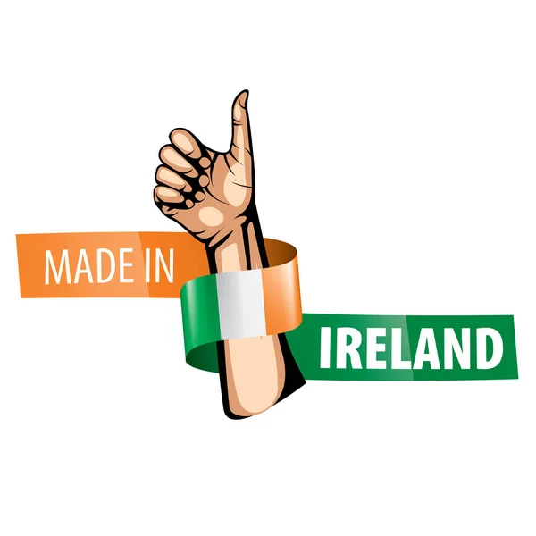 Flaga Irlandii, ilustracja wektora na białym tle — Wektor stockowy