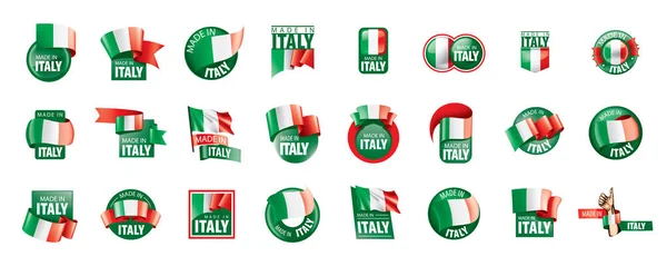 Olaszország zászló, vektor illusztráció fehér alapon. — Stock Vector