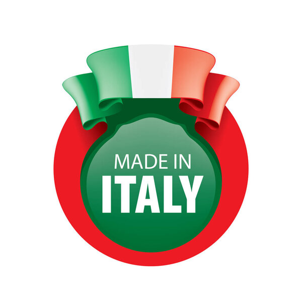 Флаг Италии, векторная иллюстрация на белом фоне.