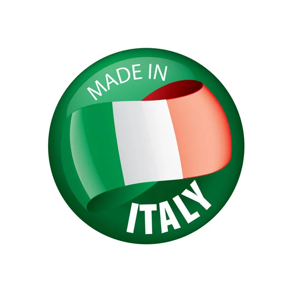 Bandeira da Itália, ilustração vetorial sobre um fundo branco. — Vetor de Stock