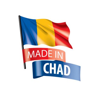 Çad bayrağı, beyaz bir arka plan üzerinde vektör çizim.