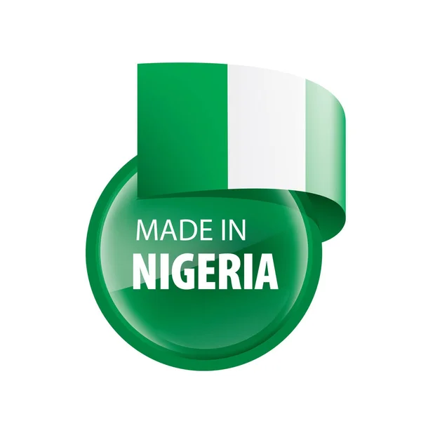 Drapeau Nigéria, illustration vectorielle sur fond blanc . — Image vectorielle
