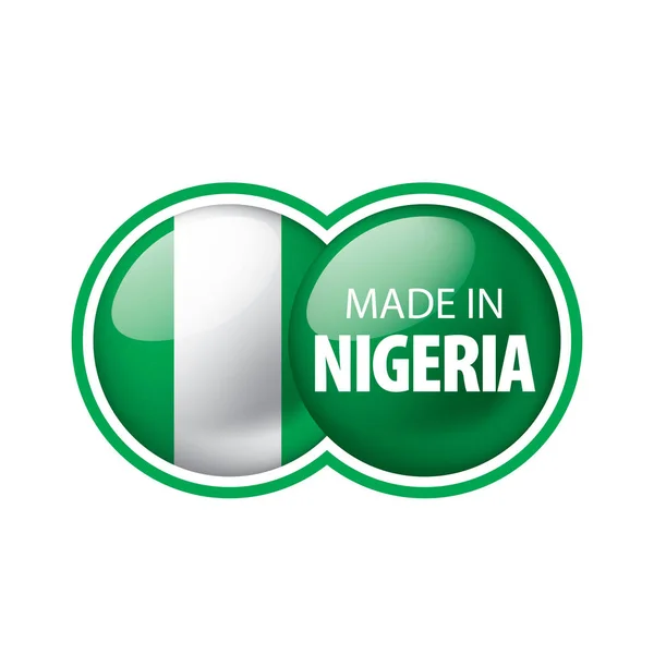 Drapeau Nigéria, illustration vectorielle sur fond blanc . — Image vectorielle