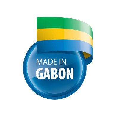 Gabon bayrağı, beyaz arkaplanda vektör çizimi.