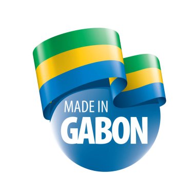 Gabon bayrağı, beyaz arkaplanda vektör çizimi.