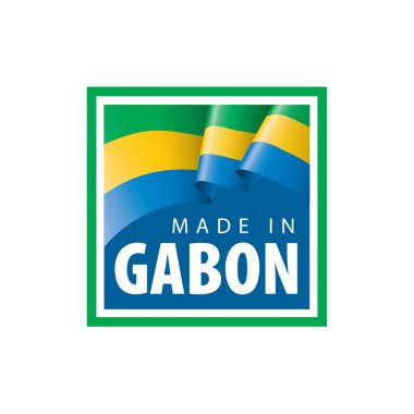 Gabon bayrağı, beyaz arkaplanda vektör çizimi.
