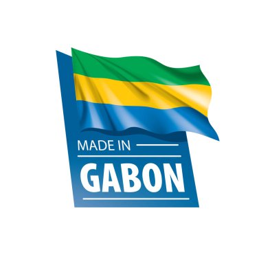 Gabon bayrağı, beyaz arkaplanda vektör çizimi.