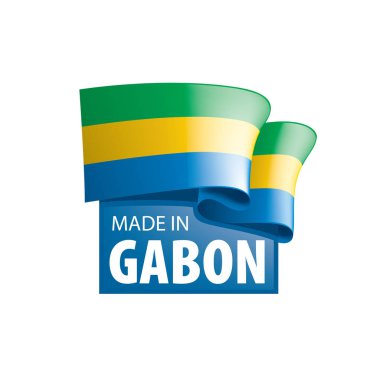 Gabon bayrağı, beyaz arkaplanda vektör çizimi.