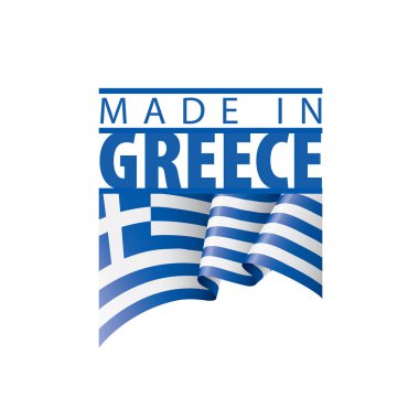 Yunanistan bayrağı, beyaz bir arka plan üzerinde vektör çizim.