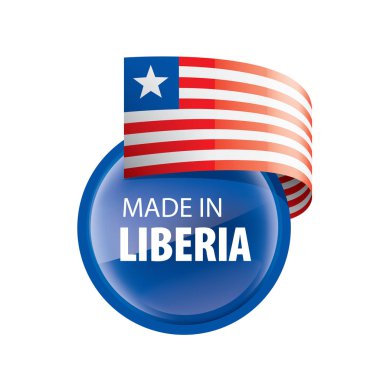 Liberya bayrağı, beyaz bir arka plan üzerinde vektör çizim.