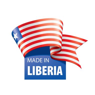 Liberya bayrağı, beyaz bir arka plan üzerinde vektör çizim.