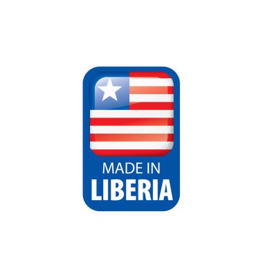Liberya bayrağı, beyaz bir arka plan üzerinde vektör çizim.