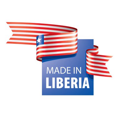 Liberya bayrağı, beyaz bir arka plan üzerinde vektör çizim.
