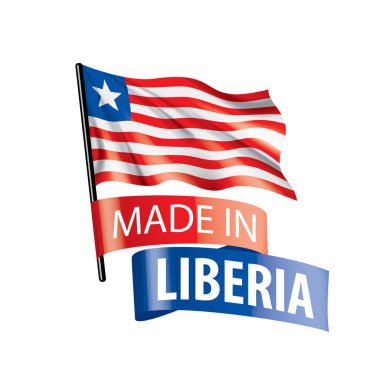 Liberya bayrağı, beyaz bir arka plan üzerinde vektör çizim.