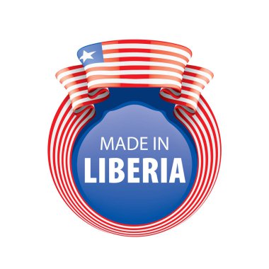 Liberya bayrağı, beyaz bir arka plan üzerinde vektör çizim.