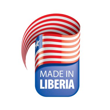 Liberya bayrağı, beyaz bir arka plan üzerinde vektör çizim.