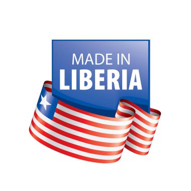 Liberya bayrağı, beyaz bir arka plan üzerinde vektör çizim.