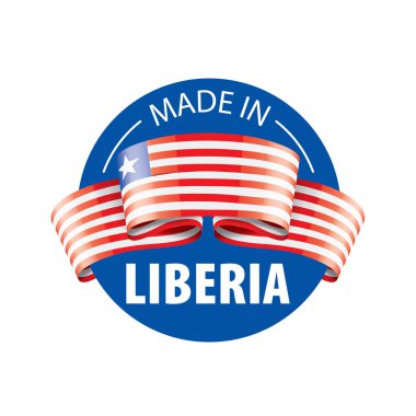 Liberya bayrağı, beyaz bir arka plan üzerinde vektör çizim.