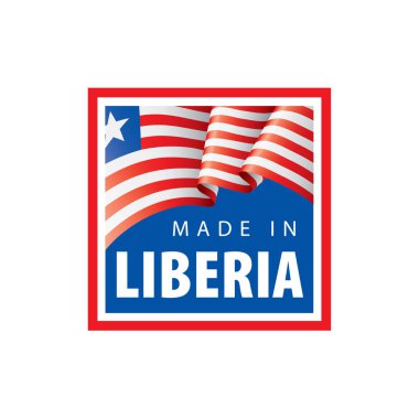 Liberya bayrağı, beyaz bir arka plan üzerinde vektör çizim.